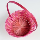Корзина плетеная, 20,5 × 9,5 × 33 см, розовая, бамбук - фото 23705126