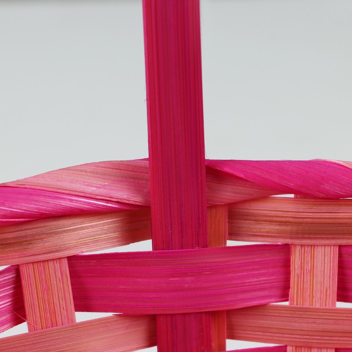 Корзина плетеная, 20,5 × 9,5 × 33 см, розовая, бамбук