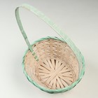 Корзина плетёная, d=23×17×10/36 см, зелёная, бамбук - фото 25592377