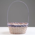 Корзина плетеная, D23 х 17 х 10/36 см, фиолетовая, бамбук - фото 24500650