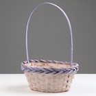 Корзина плетеная, D23 х 17 х 10/36 см, фиолетовая, бамбук - фото 24500651