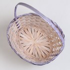 Корзина плетеная, D23 х 17 х 10/36 см, фиолетовая, бамбук - фото 24500652