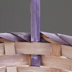 Корзина плетеная, D23 х 17 х 10/36 см, фиолетовая, бамбук - фото 24500653