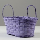 Корзина плетеная, D25 х 17 х 11/18 см, фиолетовая, бамбук - фото 23705147