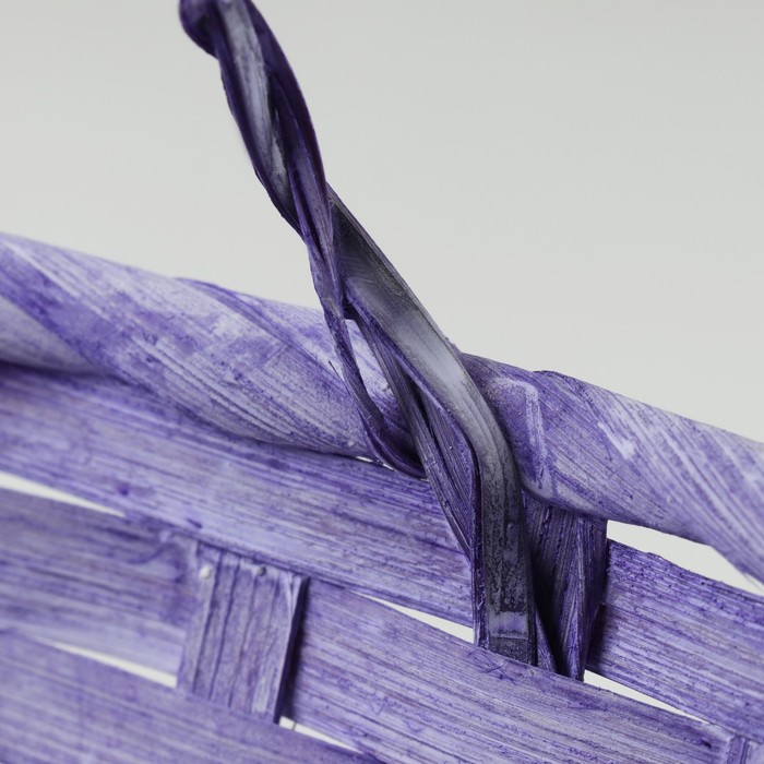 Корзина плетеная, D25 х 17 х 11/18 см, фиолетовая, бамбук
