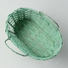 Корзина плетеная, D25 х 17 х 11/18 см, зелёная, бамбук - Фото 4