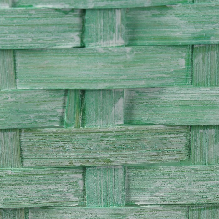 Корзина плетеная, D25 х 17 х 11/18 см, зелёная, бамбук