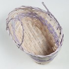 Корзина плетеная, D25 х 18 х 11/19 см, фиолетовая, бамбук - фото 23671613