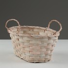 Корзина плетеная, D25 х 18 х 11/19 см, персиковая, бамбук - фото 23705162