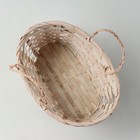 Корзина плетеная, D25 х 18 х 11/19 см, персиковая, бамбук - фото 23705164