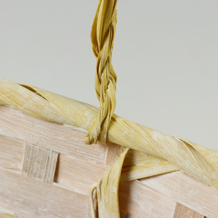 Корзина плетеная, D25 х 18 х 11/19 см, жёлтая, бамбук
