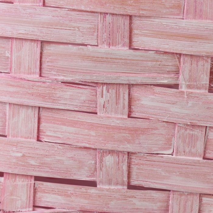 Корзина плетеная, 26 х 13 х 11 см, розовая, бамбук
