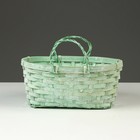 Корзина плетеная, 26 х 13 х 11 см, зелёная, бамбук - фото 23725648