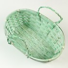 Корзина плетеная, 26 х 13 х 11 см, зелёная, бамбук - фото 23725649