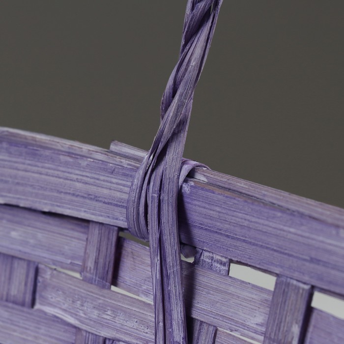 Корзина плетеная, 26 х 13 х 11 см, фиолетовая, бамбук