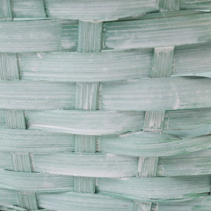 Корзина плетеная, D26 х 13 х 11 см, зеленая, бамбук