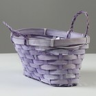 Корзина плетеная, D26 х 13 х 11 см, фиолетовая, бамбук - фото 23705192