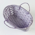 Корзина плетеная, D26 х 13 х 11 см, фиолетовая, бамбук - фото 23705193