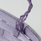 Корзина плетеная, D26 х 13 х 11 см, фиолетовая, бамбук - фото 23705194