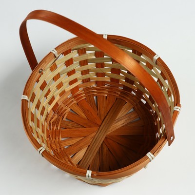 Корзина плетёная, d=21×10/24 см, бамбук