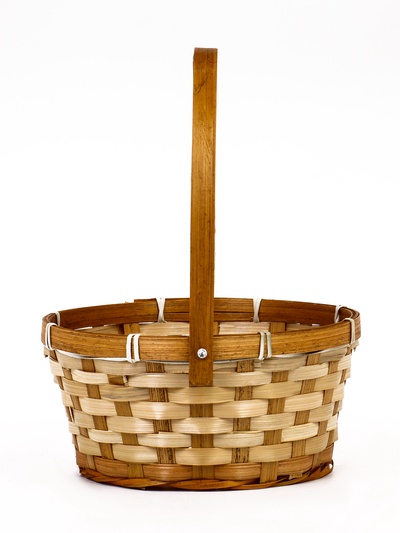 Корзина плетёная, d=21×10/24 см, бамбук
