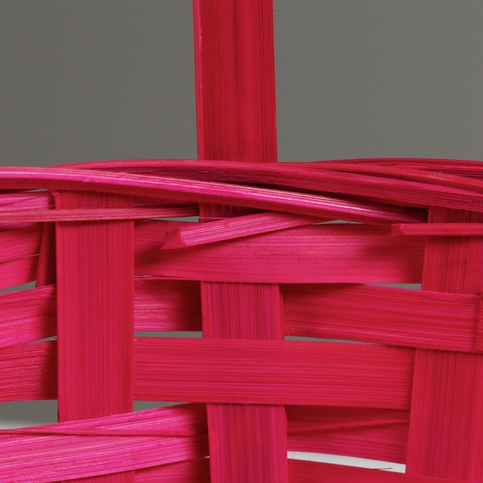 Корзина плетеная, D21 х 10/34 см, розовый, бамбук