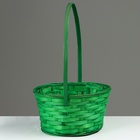 Корзина плетеная, D21 х 10/34 см, зелёный, бамбук - Фото 2