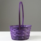 Корзина плетеная, D21 х 10/34 см, фиолетовый, бамбук - фото 23716802