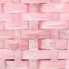 Корзина плетеная, 21,6 х 21,6 х 10/38 см, розовая, бамбук - Фото 5