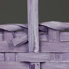 Корзина плетеная, 21,6 х 21,6 х 10/38 см, фиолетовая, бамбук - Фото 4