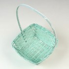 Корзина плетеная, 21,6 х 21,6 х 10/38 см, зелёная, бамбук 10296281 - фото 14284383