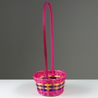 Корзина плетеная, D25 х 18 х 10/45 см, розовая, бамбук - фото 23725686