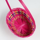 Корзина плетеная, D25 х 18 х 10/45 см, розовая, бамбук - Фото 3