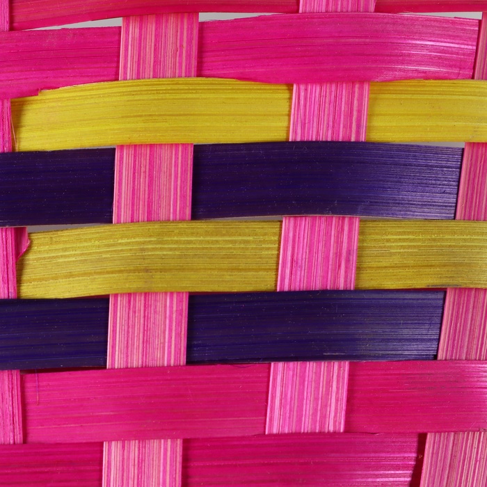 Корзина плетеная, D25 х 18 х 10/45 см, розовая, бамбук