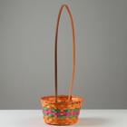 Корзина плетеная, D25 х 18 х 10/45 см, оранжевая, бамбук - фото 23725696