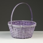Корзина плетеная, D26 х 12/30 см, фиолетовая, бамбук - фото 24321715