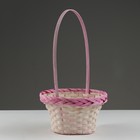Набор корзин плетеных, D16х10/31 см, D19х11х33 см, D21х12х35 см, 3 шт, розовые, бамбук - фото 23725727