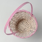 Набор корзин плетеных, D16х10/31 см, D19х11х33 см, D21х12х35 см, 3 шт, розовые, бамбук - фото 23725729