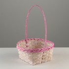 Набор корзин плетеных, D16х10/31 см, D19х10/32 см, D21х11/36 см, 3 шт, розовые, бамбук - фото 23725739