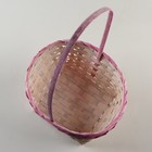 Набор корзин плетеных, D16х10/31 см, D19х10/32 см, D21х11/36 см, 3 шт, розовые, бамбук - фото 23725741
