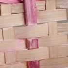 Набор корзин плетеных, D16х10/31 см, D19х10/32 см, D21х11/36 см, 3 шт, розовые, бамбук - фото 23725742