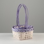 Набор корзин плетеных, D16х10/31 см, D19х10/32 см, D21х11/36 см, 3 шт, фиолетовые, бамбук - фото 23725758