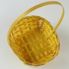 Набор корзин плетеных, D19x9/32 см, D22x9,5/34 см, D25x10/36 см, 3шт, жёлтые, бамбук - фото 23725774