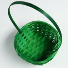 Набор корзин плетеных, D19x9/32 см, D22x9,5/34 см, D25x10/36 см, 3шт, зелёные, бамбук - фото 23725780