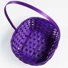 Набор корзин плетеных, D19x9/32 см, D22x9,5/34 см, D25x10/36 см, 3шт, фиолетовые, бамбук - фото 23725786