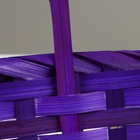 Набор корзин плетеных, D19x9/32 см, D22x9,5/34 см, D25x10/36 см, 3шт, фиолетовые, бамбук - фото 23725787