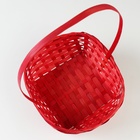 Набор корзин плетеных, D19x9/32 см, D22x9,5/34 см, D25x10/36 см, 3шт, красные, бамбук - фото 23725792