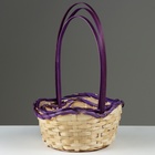 Набор корзин, 19х7,5х9,5/31 см, 22х9х11/34 см, 24х9х11,5/35 см, 3 шт, фиолетовые, бамбук - фото 23725863