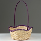 Набор корзин, 19х7,5х9,5/31 см, 22х9х11/34 см, 24х9х11,5/35 см, 3 шт, фиолетовые, бамбук - фото 23725864