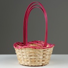 Набор корзин, 19х7,5х9,5/31 см, 22х9х11/34 см, 24х9х11,5/35 см, 3 шт, розовые, бамбук - фото 23725875